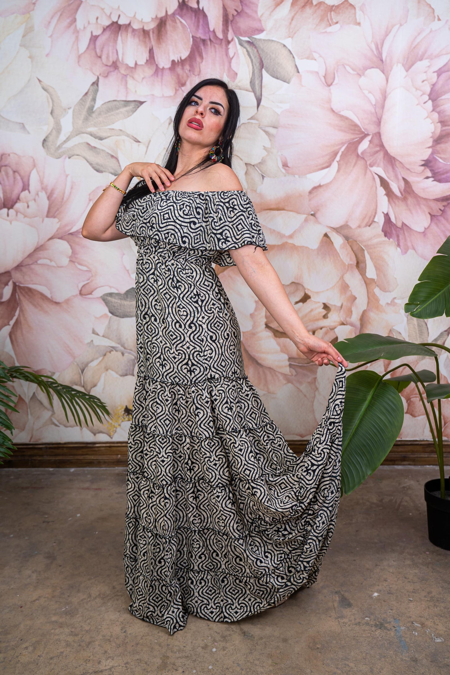 Off-Shoulder Maxi Dress