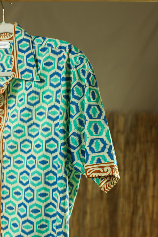 Aqua Blue Festival Men's Shirt