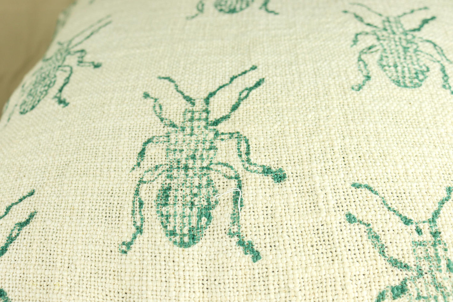 Beetle Block Print Throw Pillow