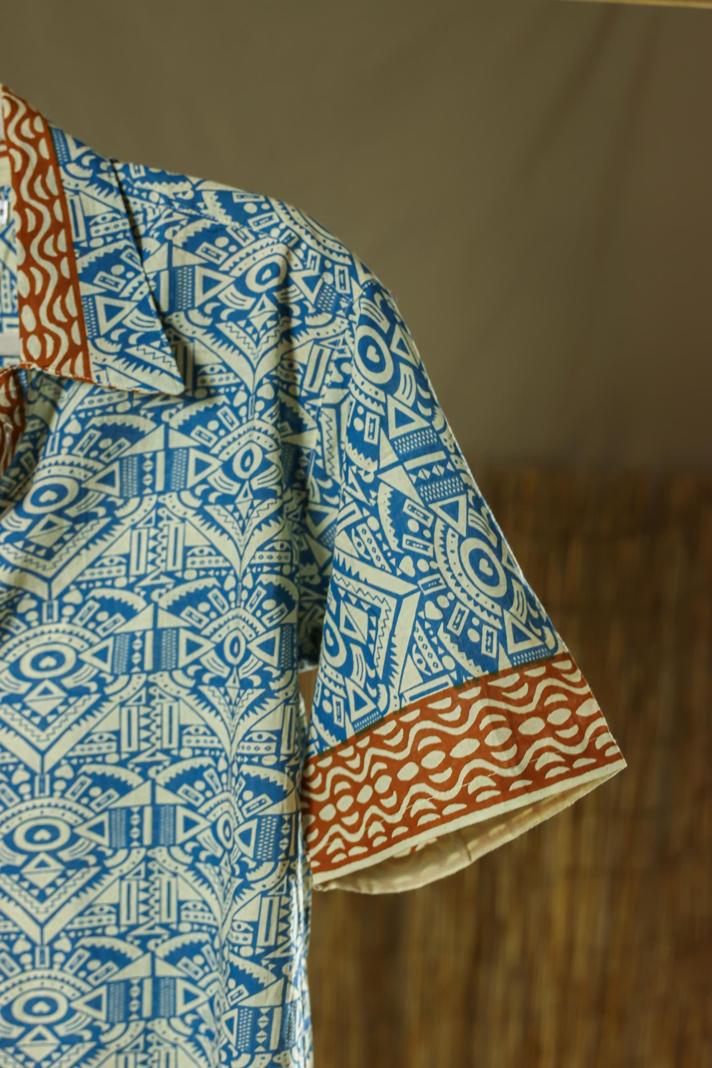 Blue Aztec Print Men's Shirt