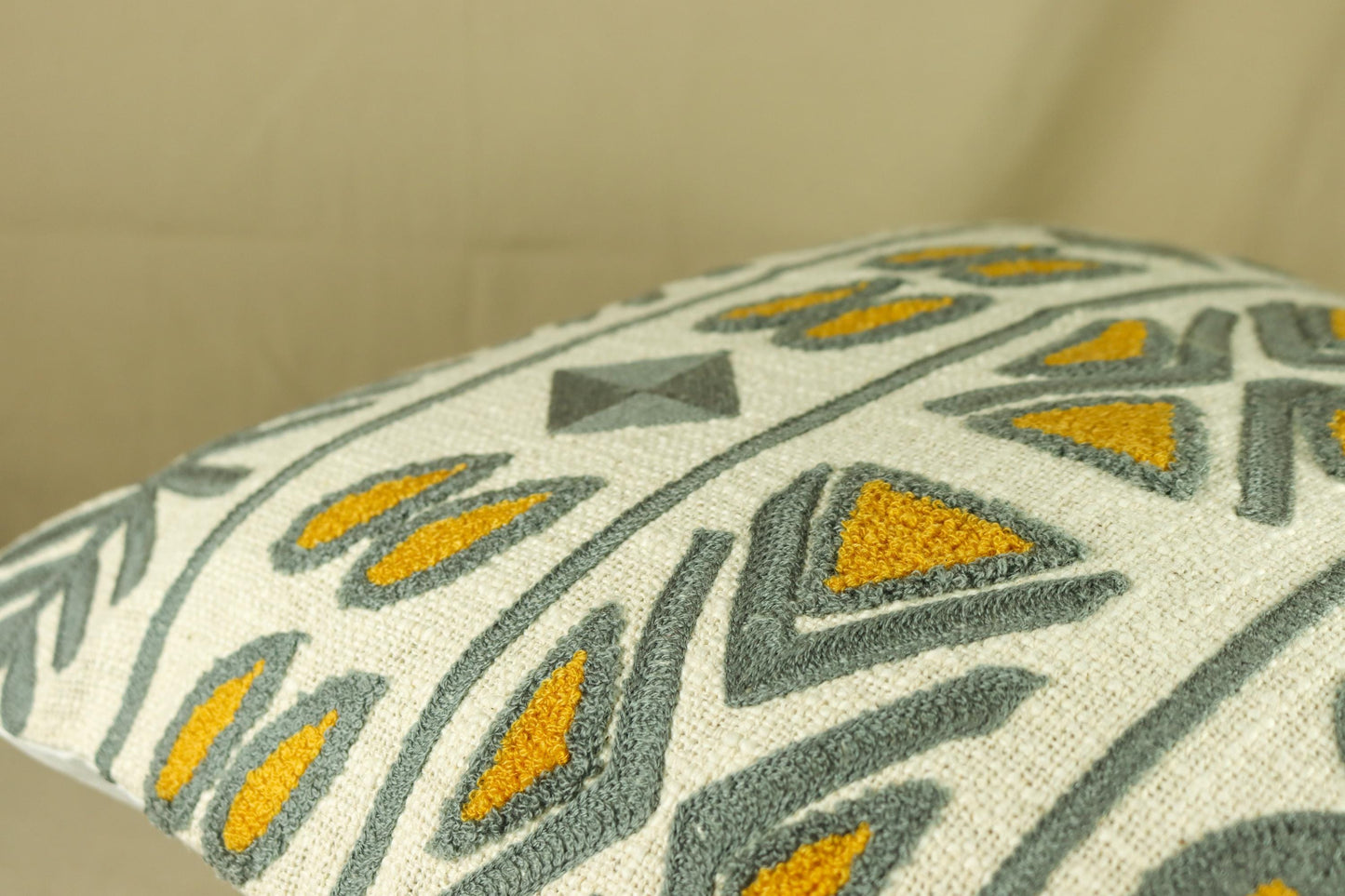 Tribal Embroidered Throw Pillow