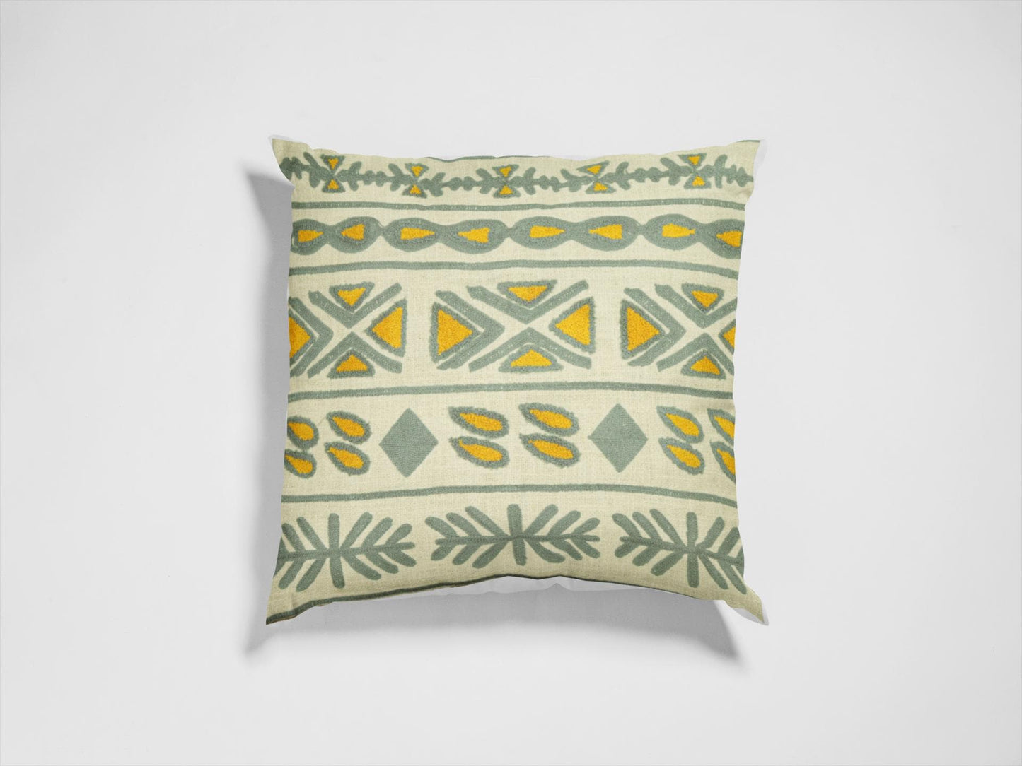 Tribal Embroidered Throw Pillow