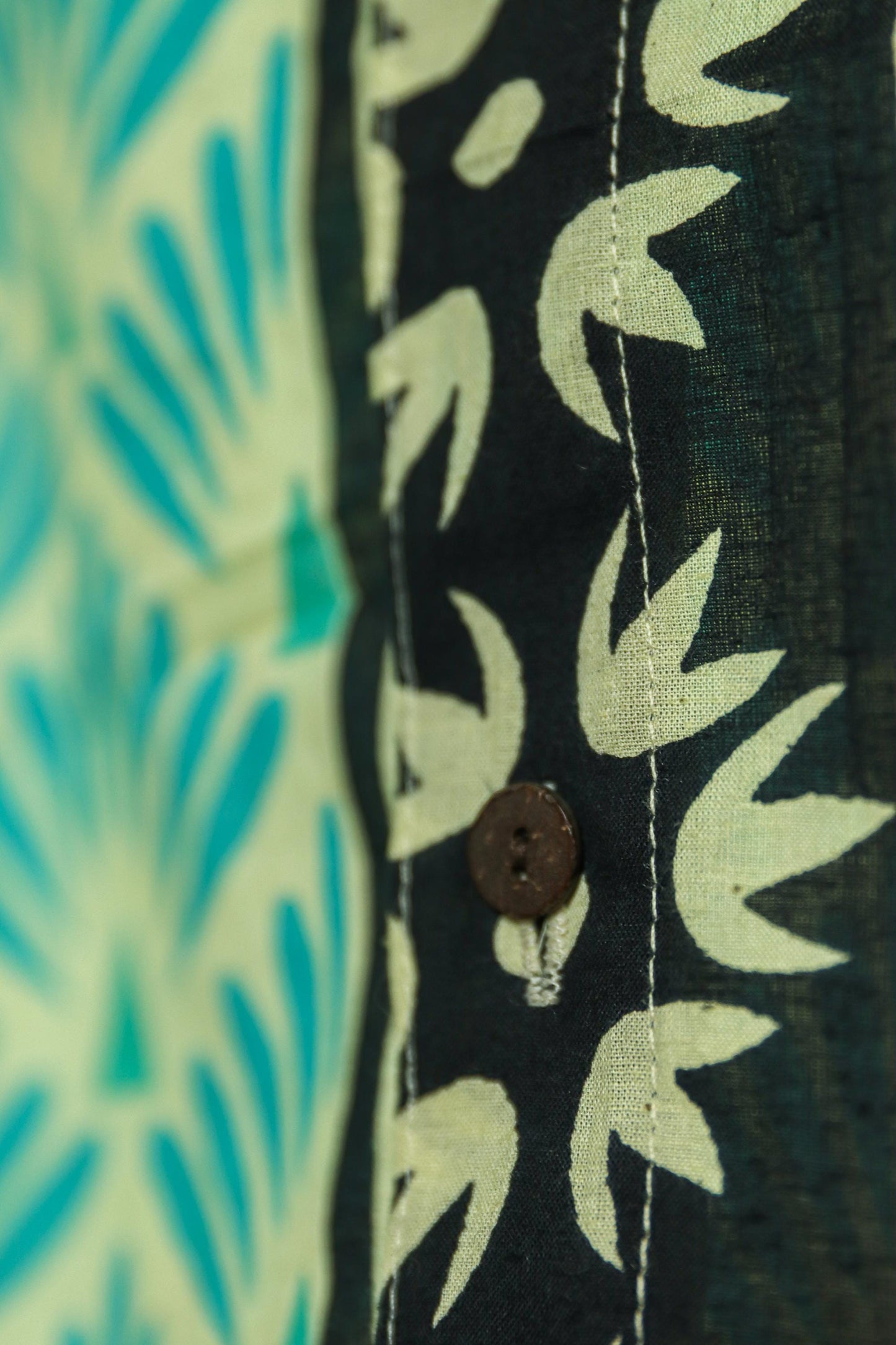 Organic Cotton Men's Shirt l Aqua Flowers