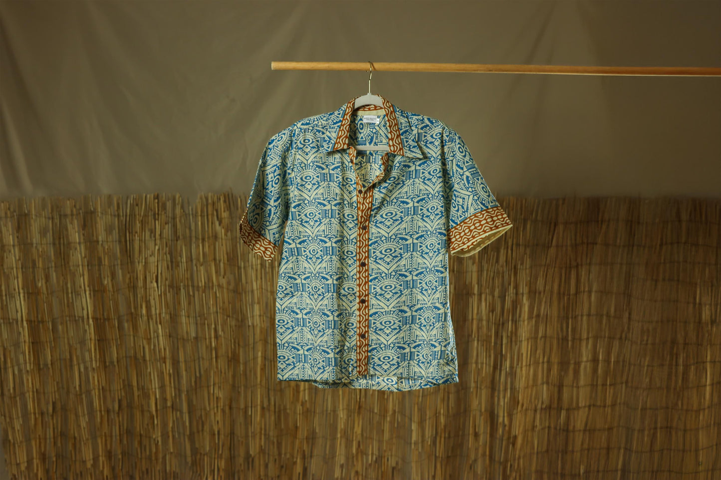 Blue Aztec Print Men's Shirt