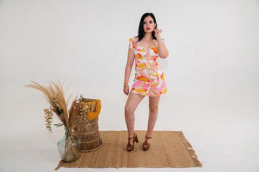 Milkmaid Short Dress