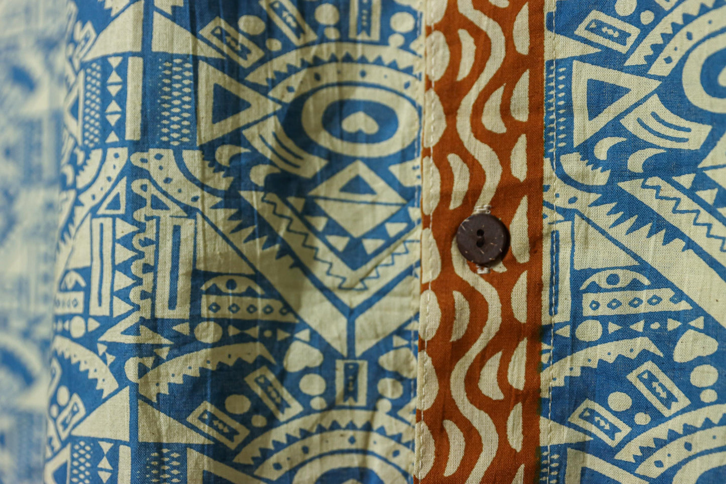 Blue Aztec Print Men's Shirt