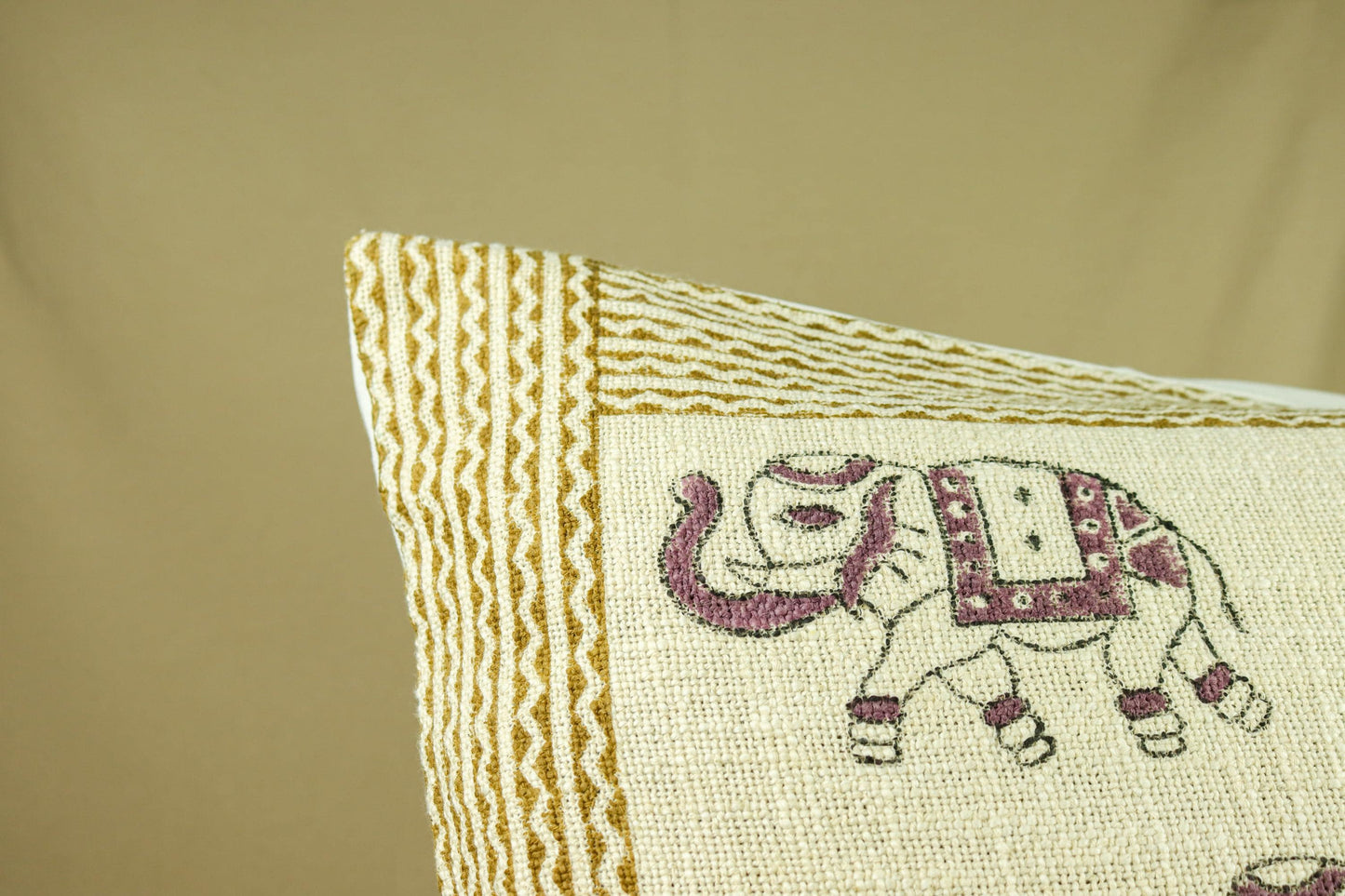 Elephant Block Print Decorative Cushion