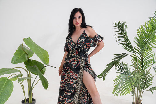 Flowy Wrap Maxi Dress