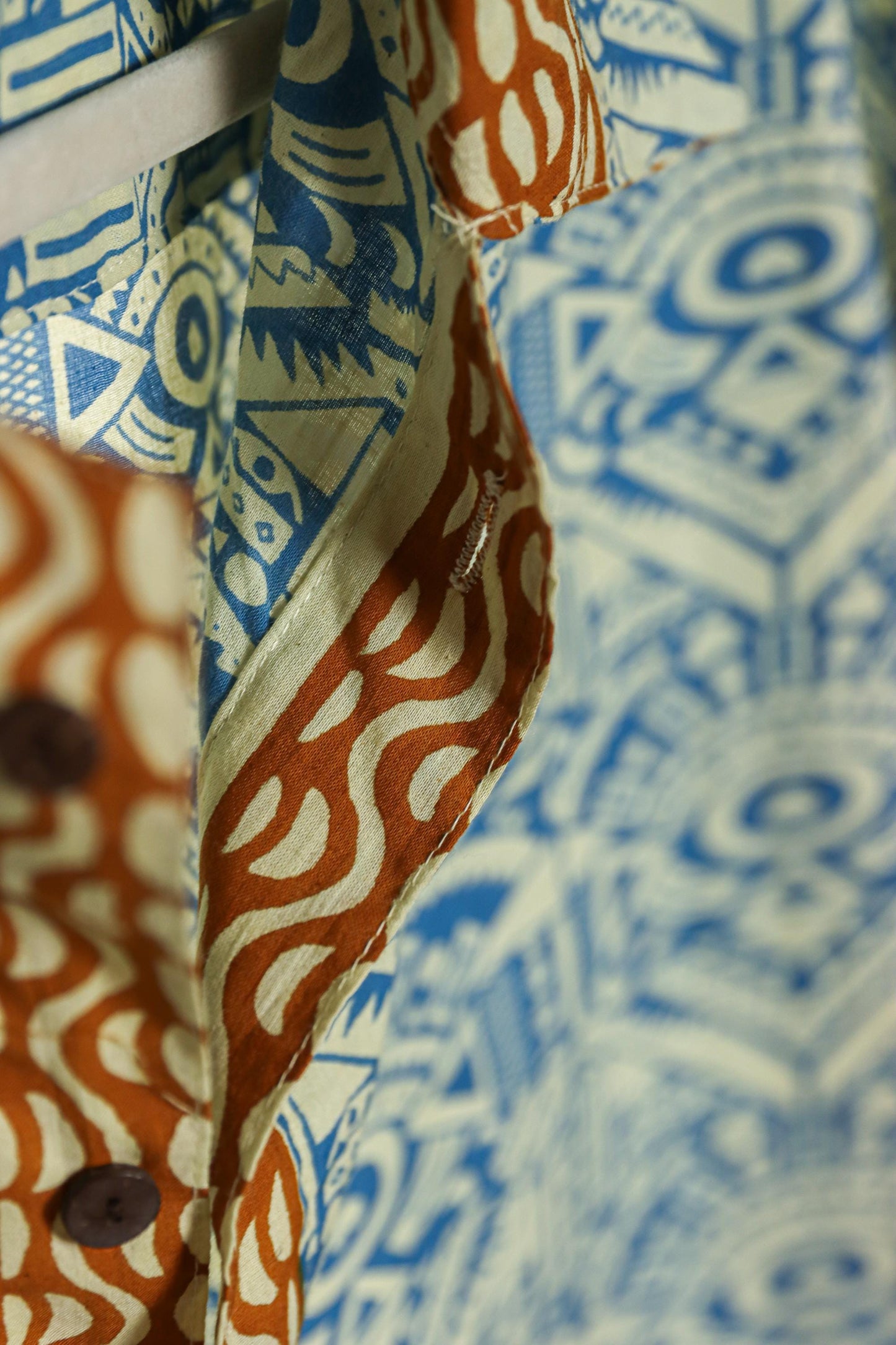 Blue Aztec Print Men's Shirt
