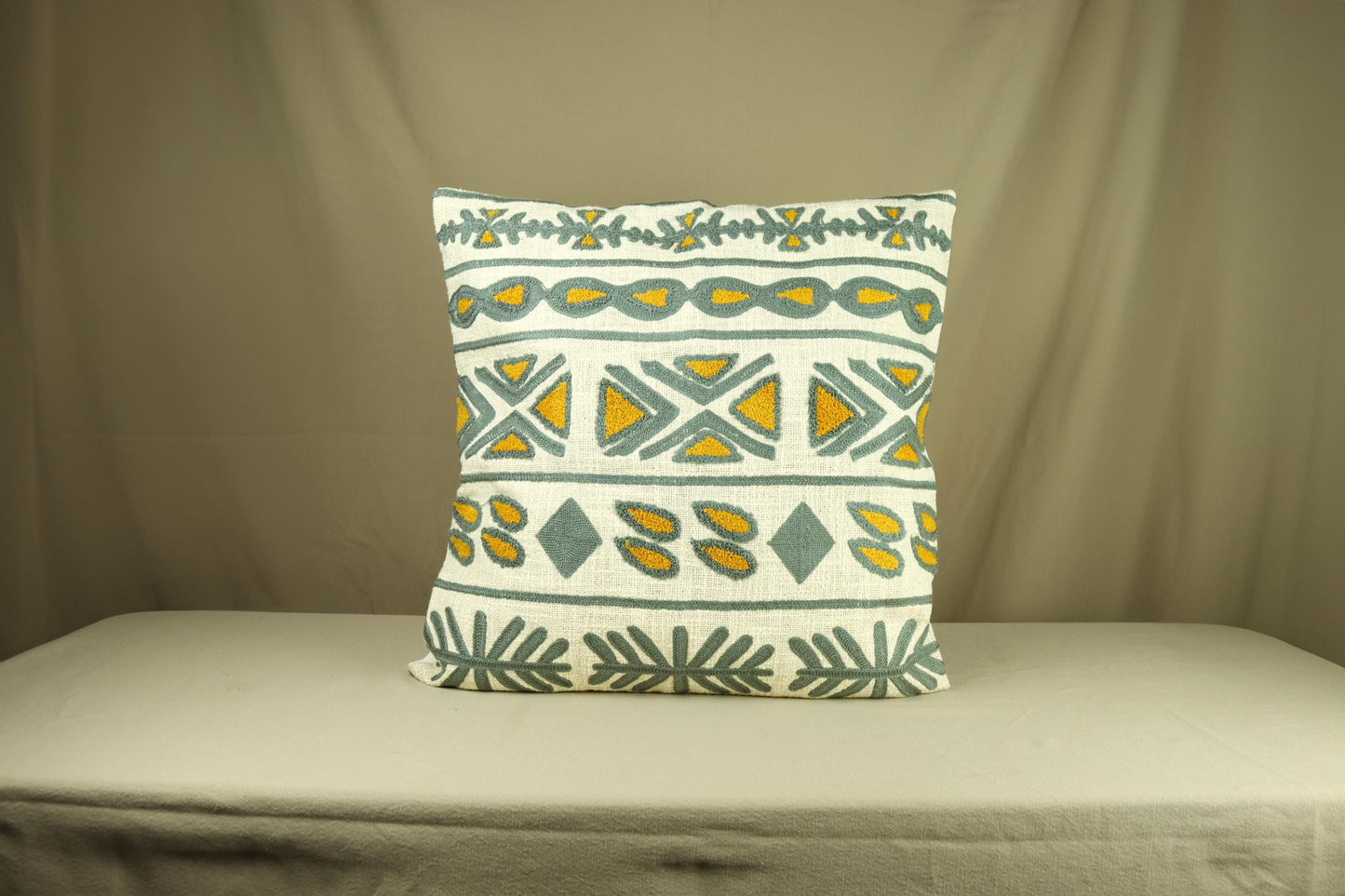 Tribal Embroidered Throw Pillow